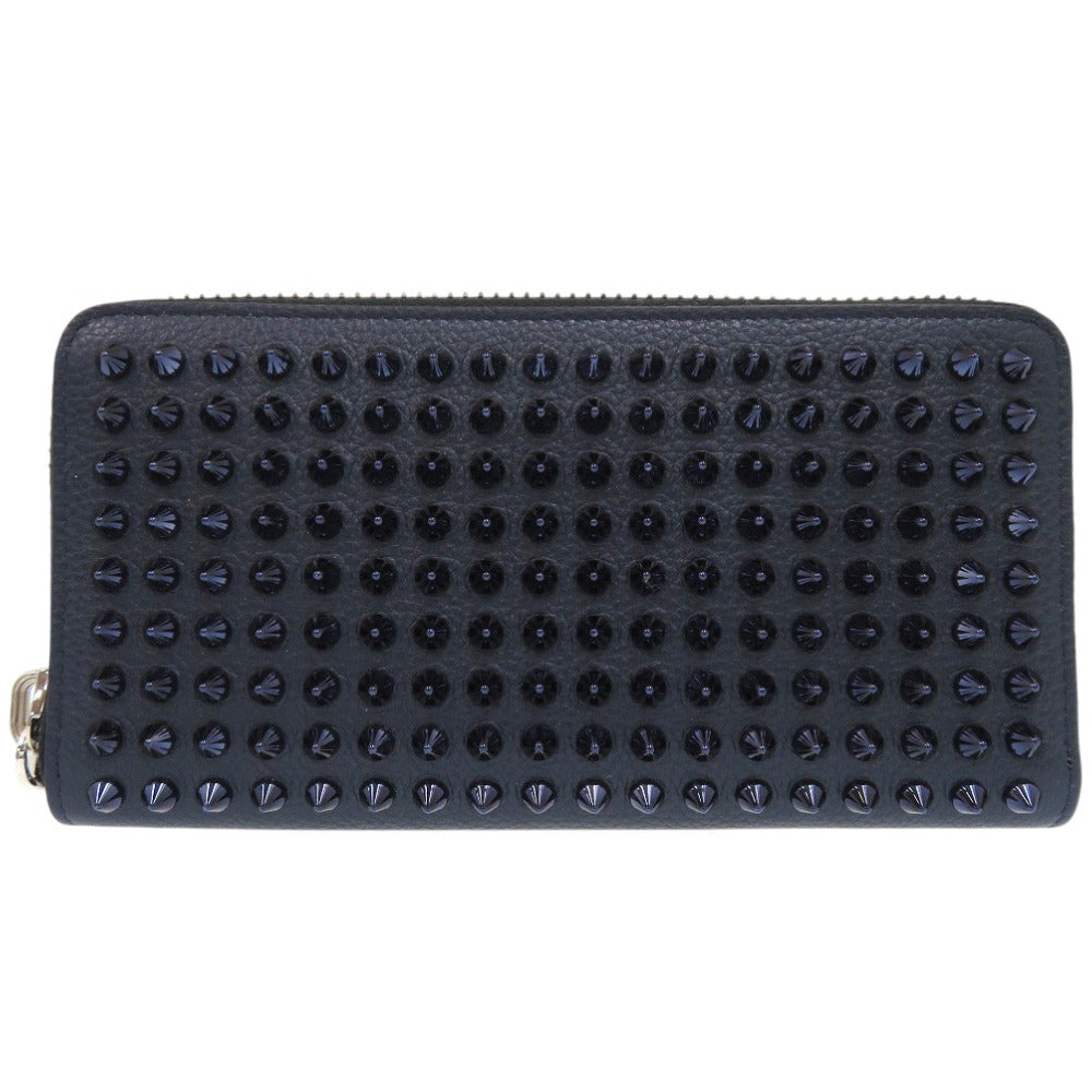 新品同様 クリスチャンルブタン パネトーネ ラウンドファスナー ウォレット 長財布 レザー ネイビー 0813【中古】Christian Louboutin