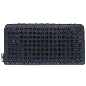 新品同様 クリスチャンルブタン パネトーネ ラウンドファスナー ウォレット 長財布 レザー ネイビー 0813【中古】Christian Louboutin