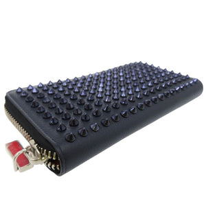 新品同様 クリスチャンルブタン パネトーネ ラウンドファスナー ウォレット 長財布 レザー ネイビー 0813【中古】Christian Louboutin