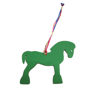 未使用 エルメス プティアッシュ 馬 ヴォーエプソン トゴ ネイビー 紺 バンブー バッグチャーム キーホルダー 0815【中古】HERMES