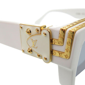 美品 ルイ ヴィトン 1.1 ミリオネア モノグラム スクエア サングラス Z1166E 9F1 アセテート ホワイト LV 0824【中古】LOUIS VUITTON