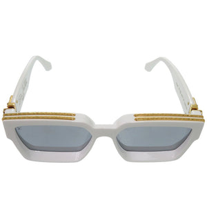 美品 ルイ ヴィトン 1.1 ミリオネア モノグラム スクエア サングラス Z1166E 9F1 アセテート ホワイト LV 0824【中古】LOUIS VUITTON