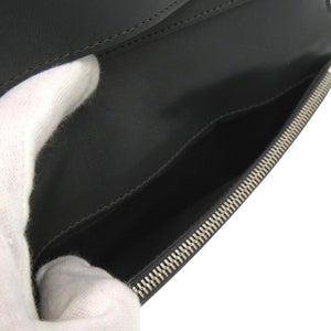 美品 バレンシアガ モナコ バーティカルウォレット アンティーク調シルバー BB ロゴ メタル MONACO 長財布 レザー ダークグレー 0825【中古】BALENCIAGA