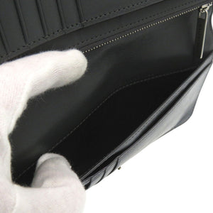 美品 バレンシアガ モナコ バーティカルウォレット アンティーク調シルバー BB ロゴ メタル MONACO 長財布 レザー ダークグレー 0825【中古】BALENCIAGA