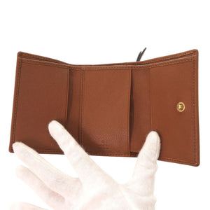 未使用品 グッチ バンブー ミディアム 658633 レザー ブラウン 三つ折り財布 茶 0828【中古】GUCCI