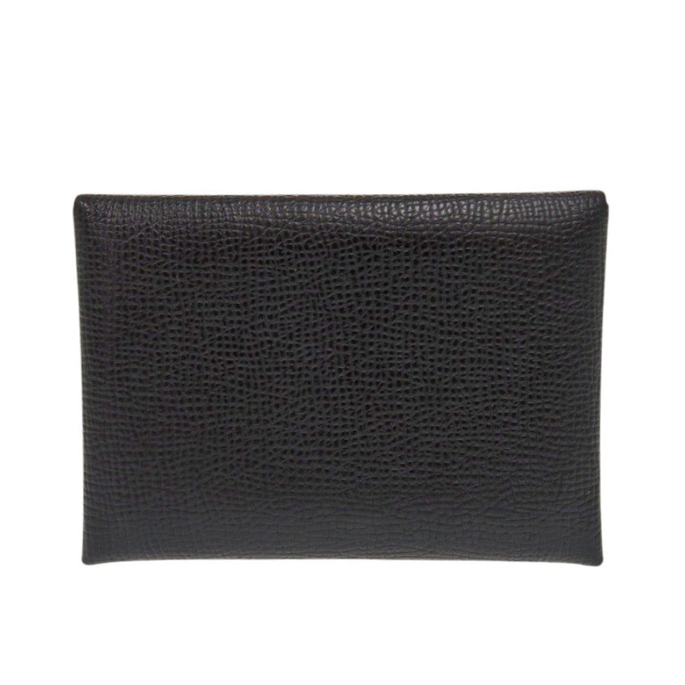 美品 エルメス カルヴィデュオ ヴォーエプソン ノワール B刻印(2023年製) カードケース 黒 0833【中古】HERMES