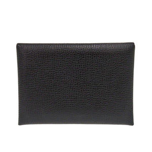 美品 エルメス カルヴィデュオ ヴォーエプソン ノワール B刻印(2023年製) カードケース 黒 0833【中古】HERMES