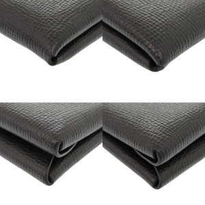 美品 エルメス カルヴィデュオ ヴォーエプソン ノワール B刻印(2023年製) カードケース 黒 0833【中古】HERMES