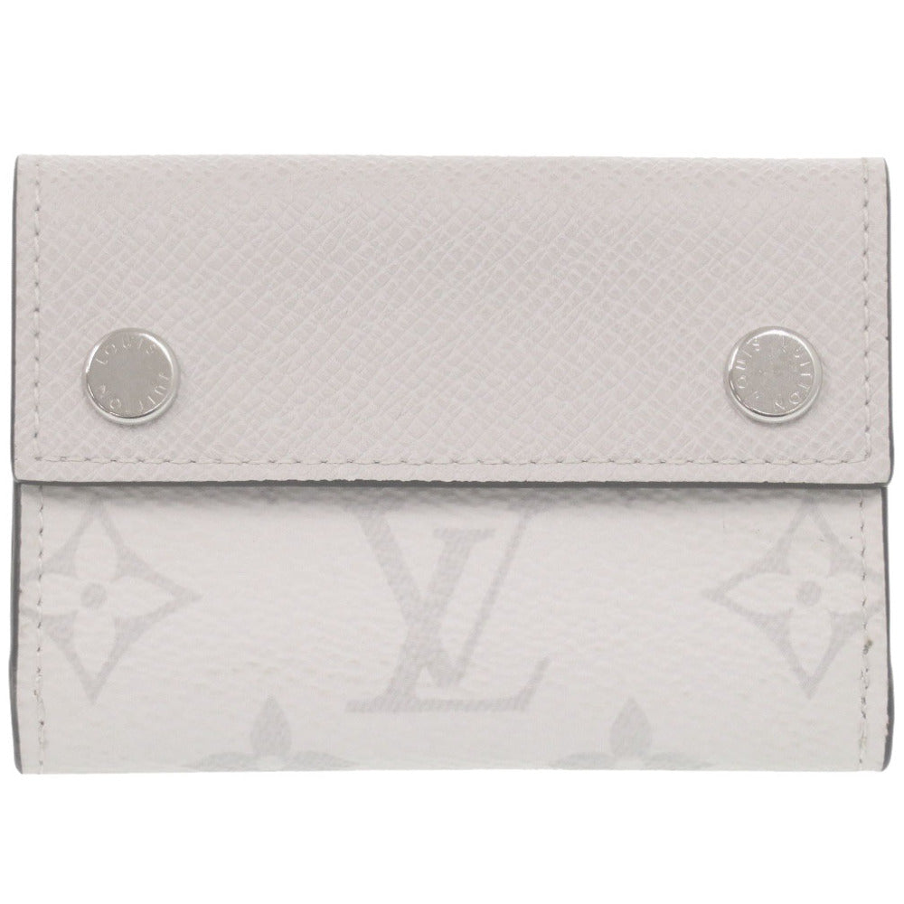美品 ルイ ヴィトン タイガラマ ディスカバリーコンパクトウォレット モノグラム M67621 タイガレザー ホワイト 三つ折り財布 白 LV 0837【中古】LOUIS VUITTON