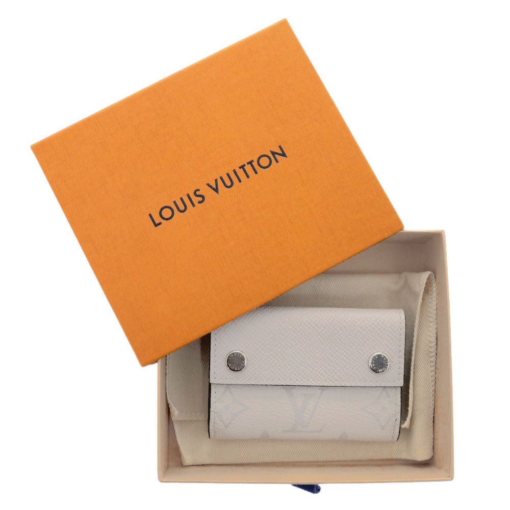 美品 ルイ ヴィトン タイガラマ ディスカバリーコンパクトウォレット モノグラム M67621 タイガレザー ホワイト 三つ折り財布 白 LV 0837【中古】LOUIS VUITTON