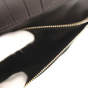 新品同様 サルヴァトーレフェラガモ ガンチーニ カーフ ブラウン 長財布 茶 0839【中古】Salvatore Ferragamo