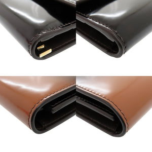 新品同様 サルヴァトーレフェラガモ ガンチーニ カーフ ブラウン 長財布 茶 0839【中古】Salvatore Ferragamo