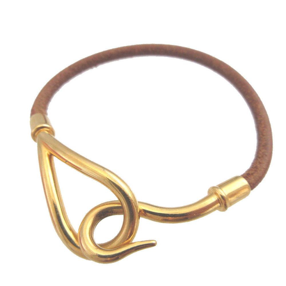 エルメス ジャンボブレス レザー メタル ブラウン 茶 ブレスレット 0865【中古】HERMES