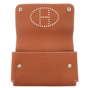 美品 エルメス エテュイカルトGM エヴリン トリヨンクレマンス ゴールド □I刻印(2005年製) シルバー金具 トランプケース 0869【中古】HERMES