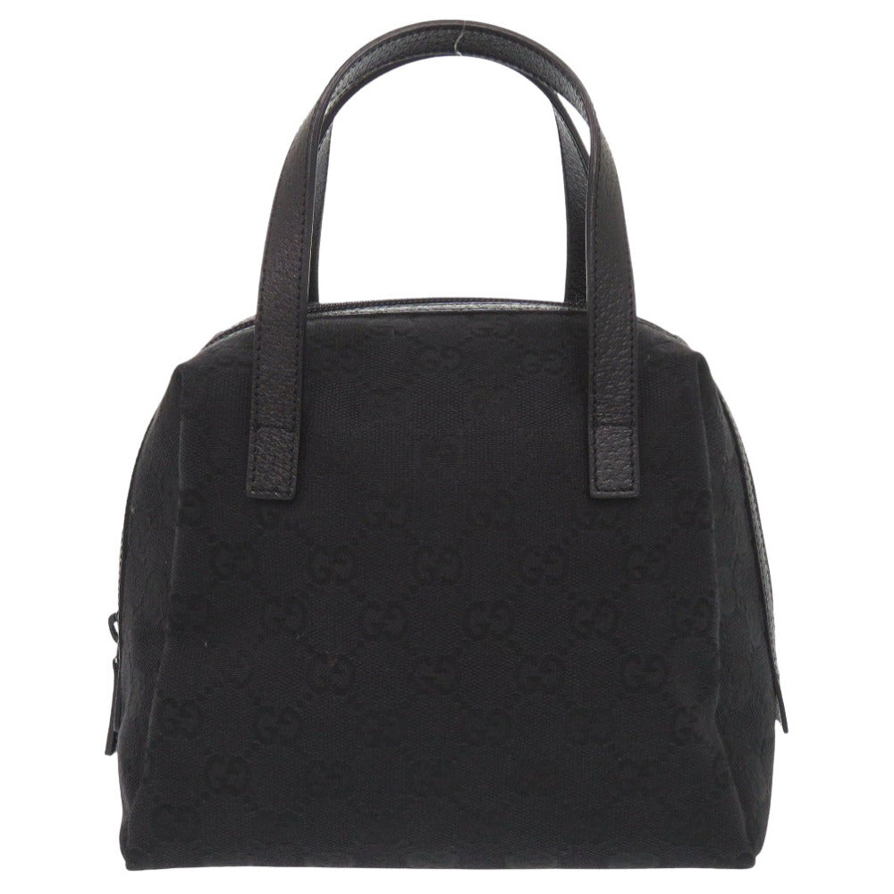 美品 グッチ 124542 GGキャンバス ブラック ハンドバッグ 黒 0932【中古】GUCCI