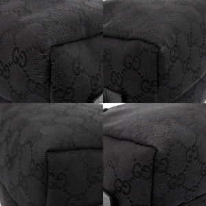 美品 グッチ 124542 GGキャンバス ブラック ハンドバッグ 黒 0932【中古】GUCCI