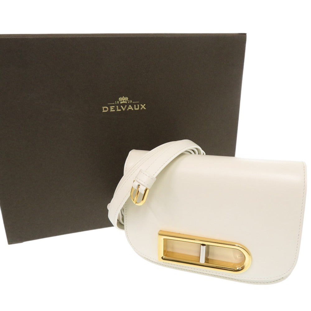 新品同様 デルボー Lingot ランゴー レザー アイボリー ショルダーバッグ 0956【中古】DELVAUX