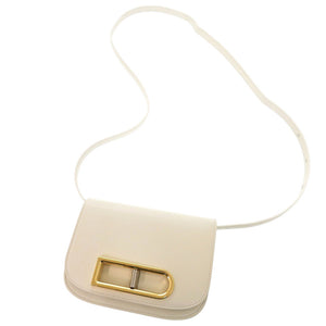 新品同様 デルボー Lingot ランゴー レザー アイボリー ショルダーバッグ 0956【中古】DELVAUX