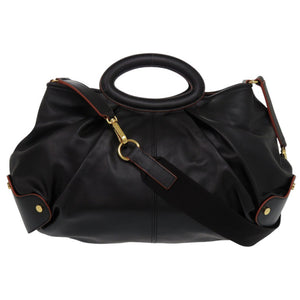 美品 マルニ 2WAY バルーン レザー ブラック ショルダーバッグ 黒 0960【中古】MARNI