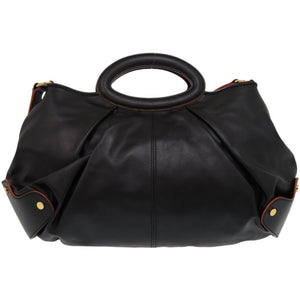 美品 マルニ 2WAY バルーン レザー ブラック ショルダーバッグ 黒 0960【中古】MARNI