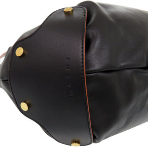 美品 マルニ 2WAY バルーン レザー ブラック ショルダーバッグ 黒 0960【中古】MARNI