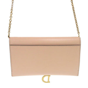 ディオール サドル チェーンウォレット S5614CCEH ゴートスキン ベージュ 長財布 0972【中古】Dior