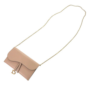 ディオール サドル チェーンウォレット S5614CCEH ゴートスキン ベージュ 長財布 0972【中古】Dior