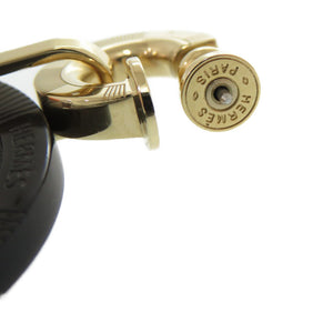 美品 エルメス フェット ヴォ ジュ ハート スペード バッファローホーン ブラック系 ゴールド ピアス 0979【中古】HERMES