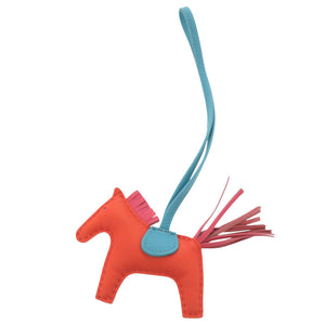 美品 エルメス ロデオPM チャーム アニョーミロ オレンジポピー ローズアザレ A刻印(2017年製) キーホルダー 0983【中古】HERMES