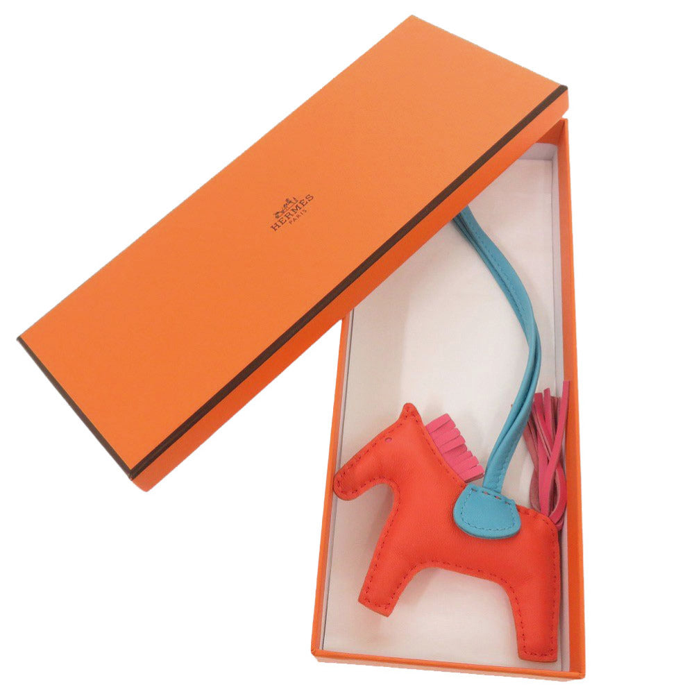 美品 エルメス ロデオPM チャーム アニョーミロ オレンジポピー ローズアザレ A刻印(2017年製) キーホルダー 0983【中古】HERMES