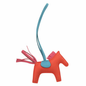 美品 エルメス ロデオPM チャーム アニョーミロ オレンジポピー ローズアザレ A刻印(2017年製) キーホルダー 0983【中古】HERMES