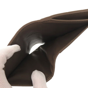 新品同様 ボッテガヴェネタ カセット マキシイントレチャート 742698 レザー トープグレー 二つ折り財布 0984【中古】BOTTEGAVENETA