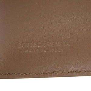 新品同様 ボッテガヴェネタ カセット マキシイントレチャート 742698 レザー トープグレー 二つ折り財布 0984【中古】BOTTEGAVENETA