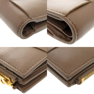 新品同様 ボッテガヴェネタ カセット マキシイントレチャート 742698 レザー トープグレー 二つ折り財布 0984【中古】BOTTEGAVENETA