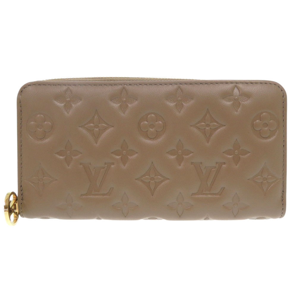 新品同様 ルイ ヴィトン ジッピーウォレット クッサン モノグラムエンボス M81511 トープ ラウンドファスナー 長財布 LV 0986【中古】LOUIS VUITTON