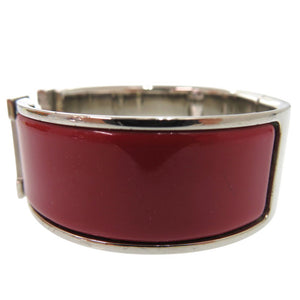 美品 エルメス Hモチーフ クリッククラック ブレスレット メタル エナメル レッド E刻印 1009【中古】HERMES