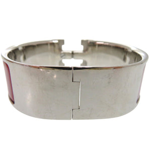 美品 エルメス Hモチーフ クリッククラック ブレスレット メタル エナメル レッド E刻印 1009【中古】HERMES