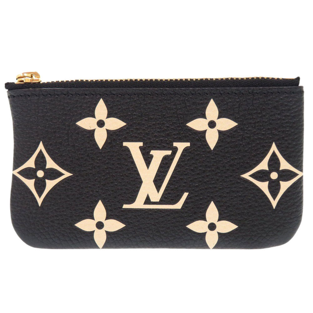 美品 ルイ ヴィトン ポシェットクレ モノグラムアンプラント M80885 ブラックベージュ カードキーケース LV 1017【中古】LOUIS VUITTON