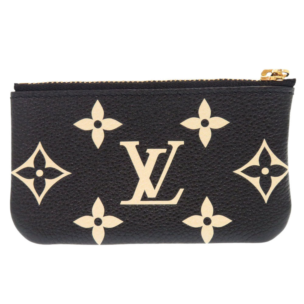 美品 ルイ ヴィトン ポシェットクレ モノグラムアンプラント M80885 ブラックベージュ カードキーケース LV 1017【中古】LOUIS VUITTON