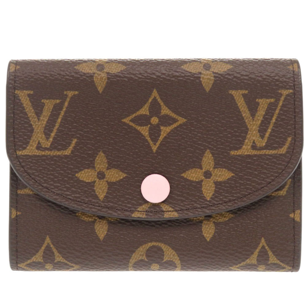 美品 ルイ ヴィトン ポルトモネ ロザリ モノグラム M62361 ローズバレリーヌ 二つ折り財布 LV 1018【中古】LOUIS VUITTON