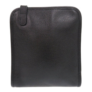 美品 ブルガリ ロゴ金具 レザー ブラック ショルダーバッグ 黒 1030【中古】BVLGARI