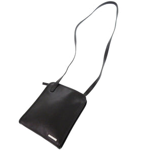 美品 ブルガリ ロゴ金具 レザー ブラック ショルダーバッグ 黒 1030【中古】BVLGARI