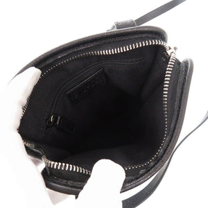 美品 ブルガリ ロゴ金具 レザー ブラック ショルダーバッグ 黒 1030【中古】BVLGARI