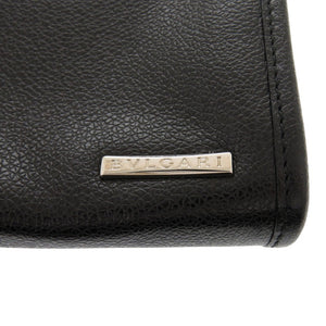 美品 ブルガリ ロゴ金具 レザー ブラック ショルダーバッグ 黒 1030【中古】BVLGARI