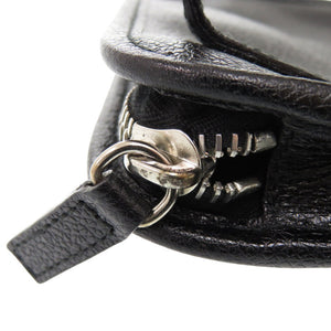 美品 ブルガリ ロゴ金具 レザー ブラック ショルダーバッグ 黒 1030【中古】BVLGARI