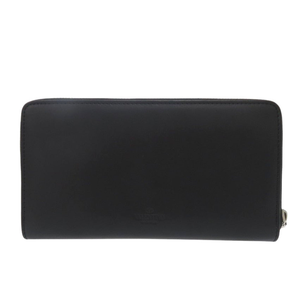 新品同様 ヴァレンティノ ガラヴァーニ ラウンドファスナー VLTN ロゴ XY2P0570 レザー ブラック 長財布 黒 1031【中古】Valentino Garavani