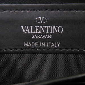 新品同様 ヴァレンティノ ガラヴァーニ ラウンドファスナー VLTN ロゴ XY2P0570 レザー ブラック 長財布 黒 1031【中古】Valentino Garavani