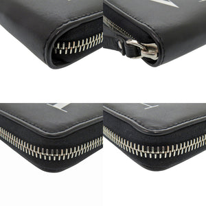 新品同様 ヴァレンティノ ガラヴァーニ ラウンドファスナー VLTN ロゴ XY2P0570 レザー ブラック 長財布 黒 1031【中古】Valentino Garavani