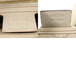 グッチ ワンショルダー グッチシマ 145778 レザー アイボリー ゴールド金具 白 ハンドバッグ 1038【中古】GUCCI