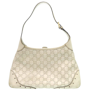 グッチ ワンショルダー グッチシマ 145778 レザー アイボリー ゴールド金具 白 ハンドバッグ 1038【中古】GUCCI